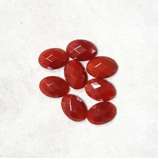 10X14MM FACETED OVAL CABOCHON CARNELIAN(8PCS/BAG)